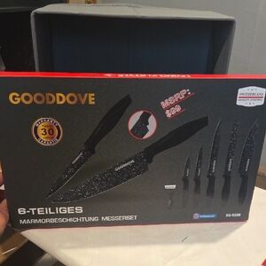 Gooddove 6-Piece Knife Set with Black Handles